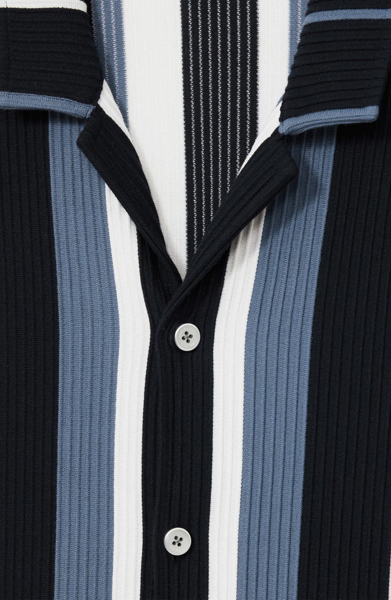 Reiss Albers Stripe Rib Knit Camp Shirt, Alternate, color, 