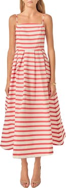 English Factory Stripe Sleeveless Maxi Dress