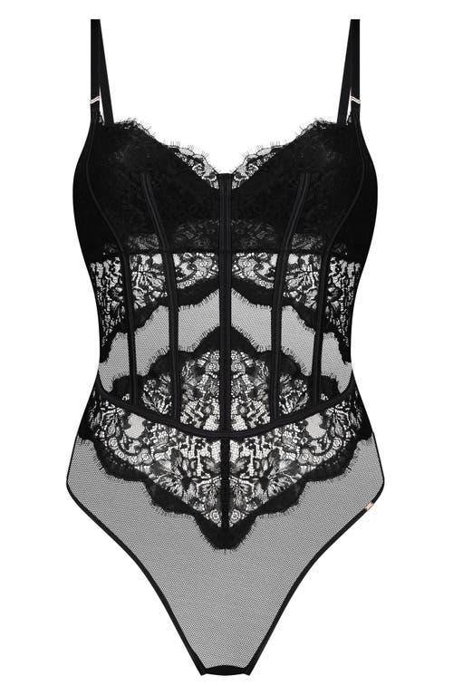 HUNKEMOLLER HUNKEMÖLLER CHALICE MESH & LACE TEDDY 