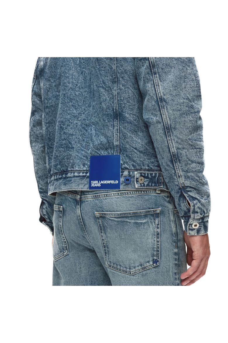 Men's Shearling Denim Jacket, Alternate, color, Washed Mid Blue