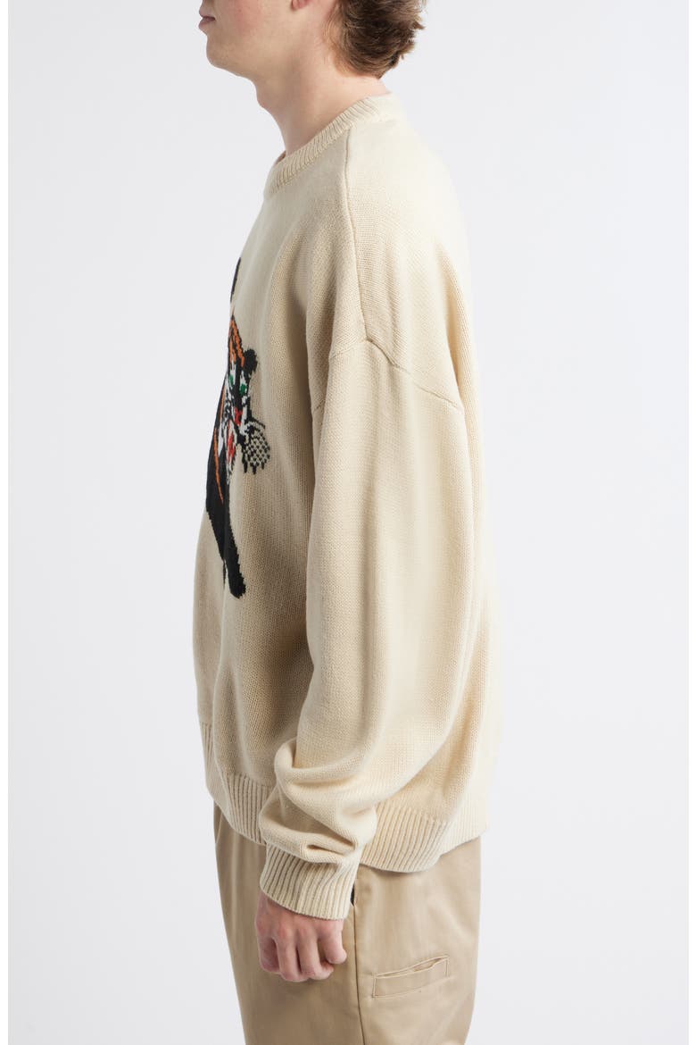Tiger Crewneck Sweater, Alternate, color, CREAM