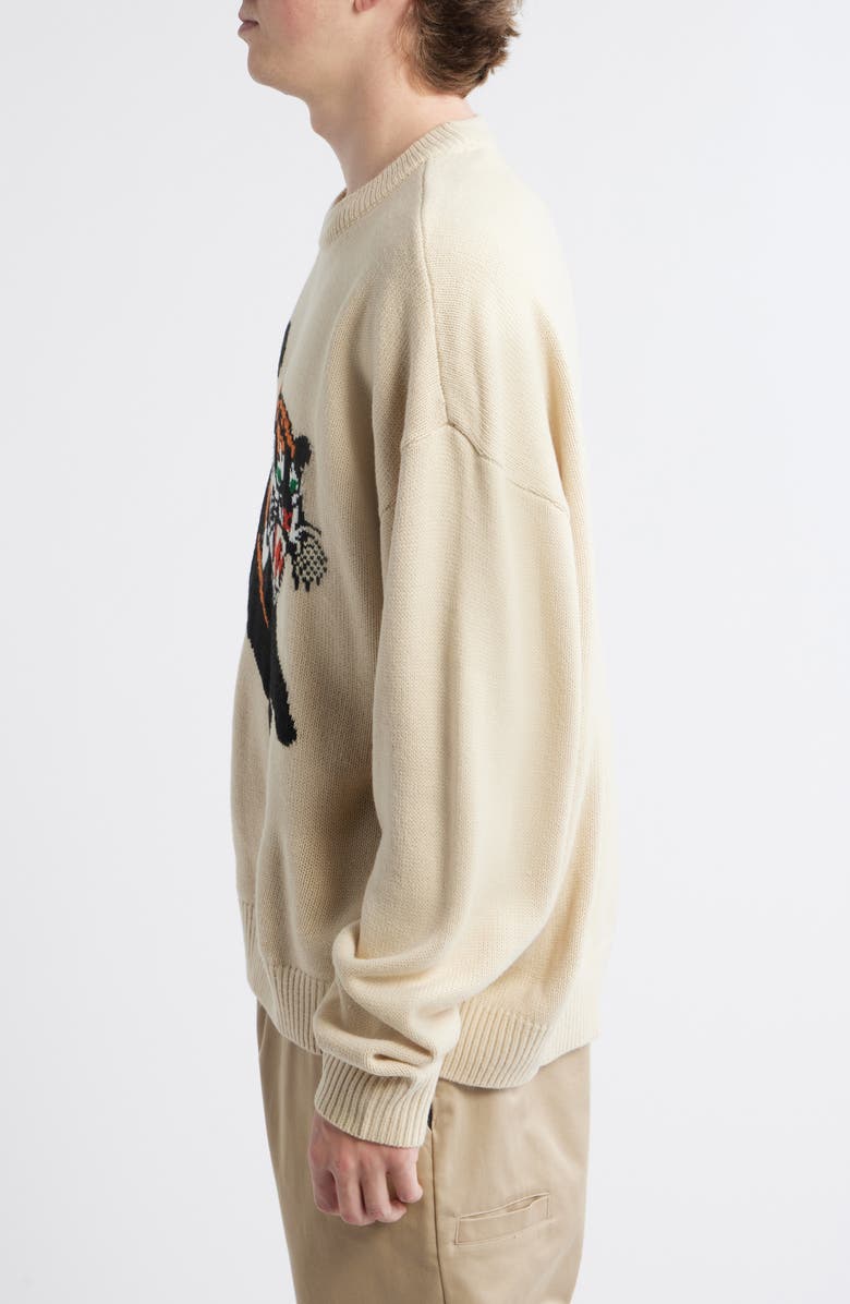 PacSun Tiger Crewneck Sweater, Alternate, color, Cream