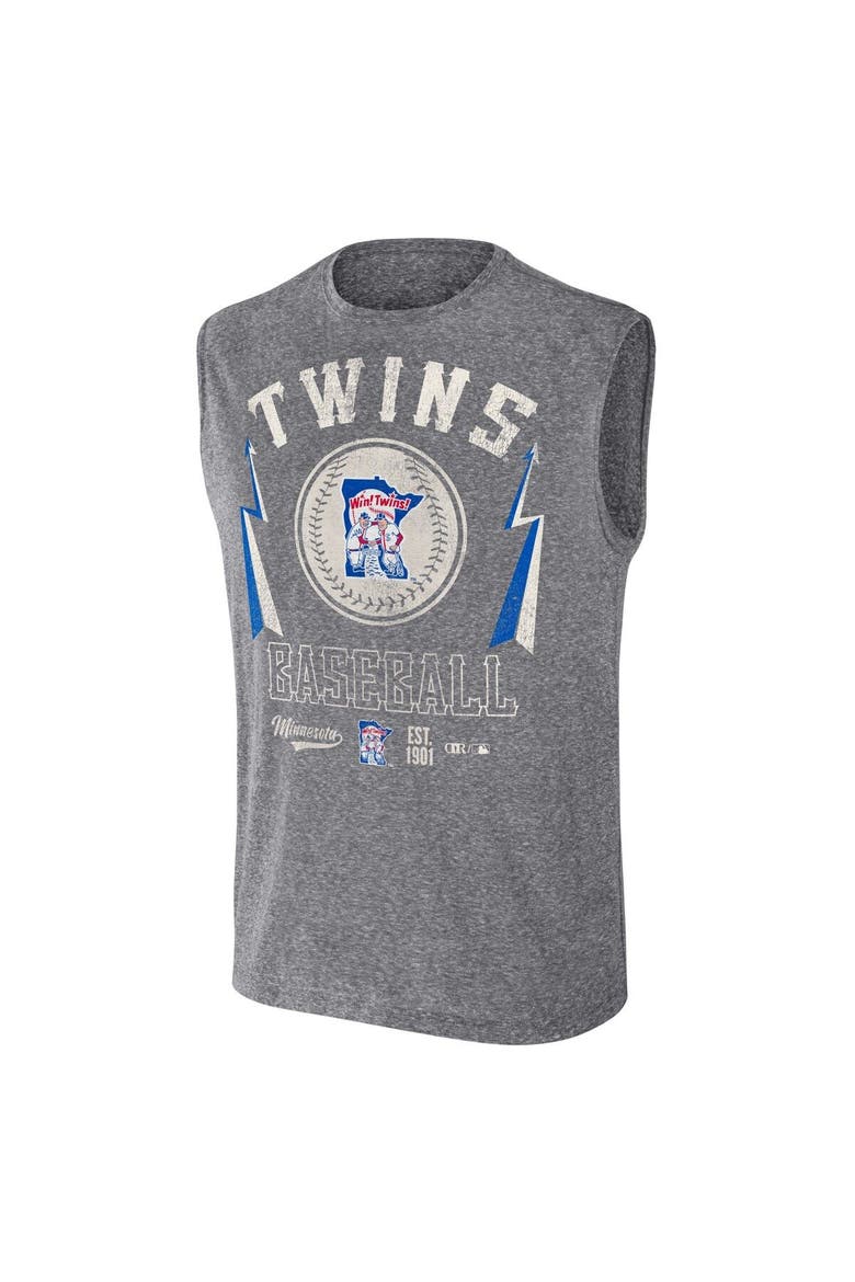 Men's Darius Rucker Collection by Fanatics Charcoal Minnesota Twins Relaxed-Fit Muscle Tank Top, Alternate, color, Charcoal