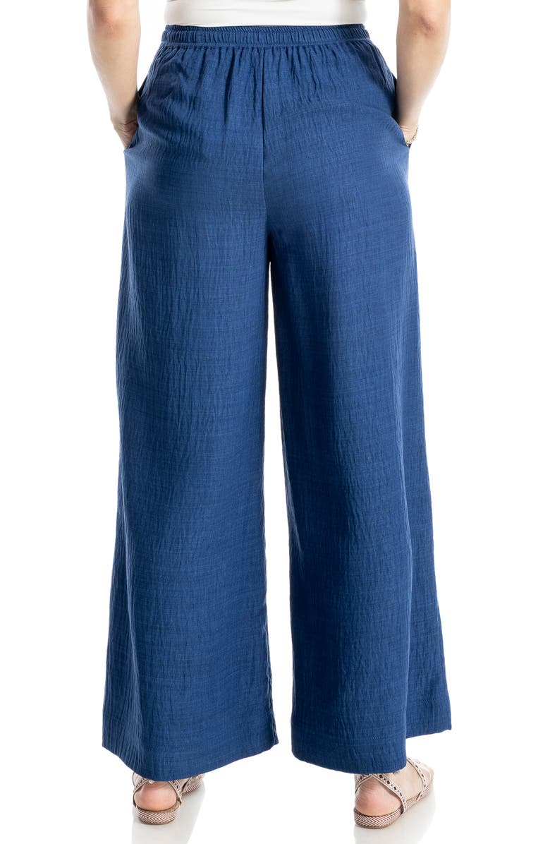 MAX STUDIO Drawstring Crinkle Wide Leg Pants, Alternate, color, Heather Cobalt