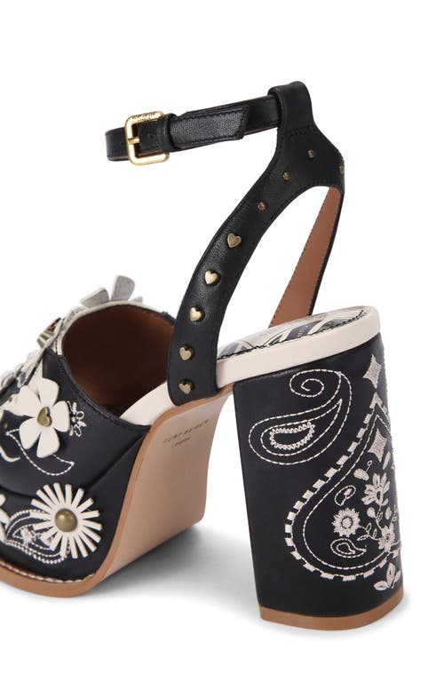 Kurt Geiger London Western Floral Ankle Strap Platform Sandal In Gray