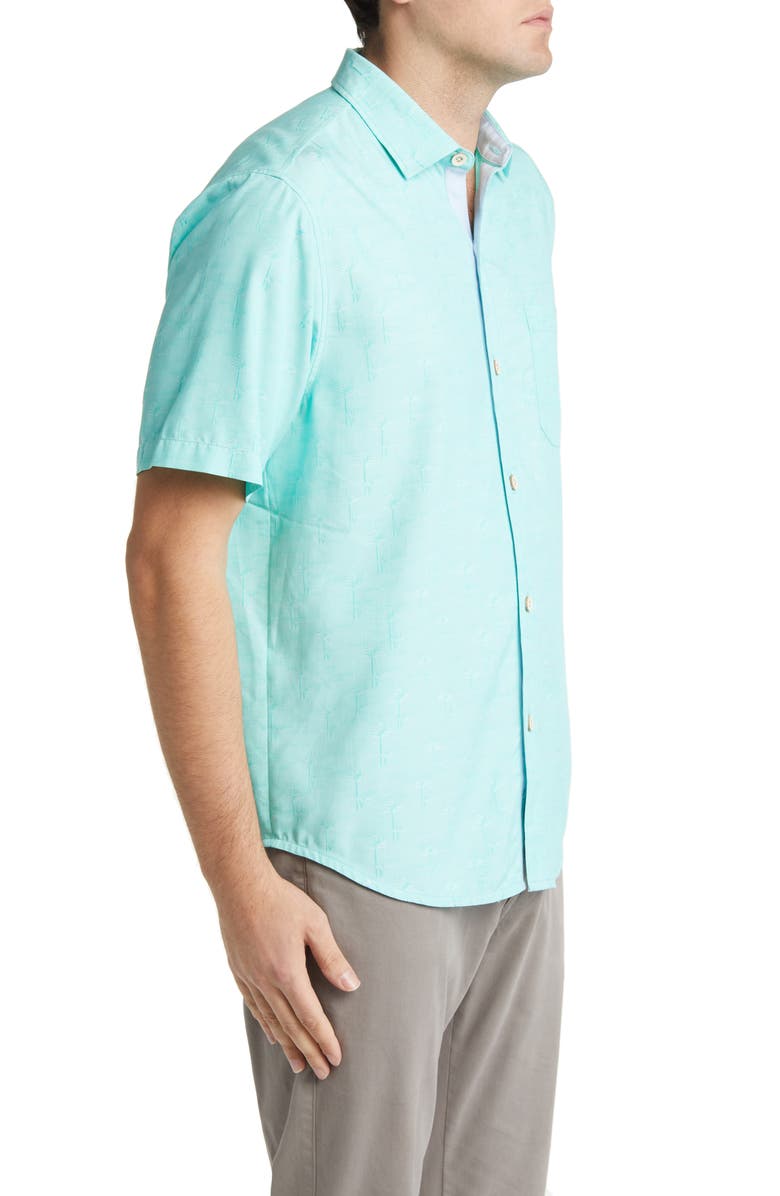 Tommy Bahama Mojito Bay Palm Row Coolmax<sup>®</sup> Short Sleeve Button-Up Shirt, Alternate, color, Kohala Teal