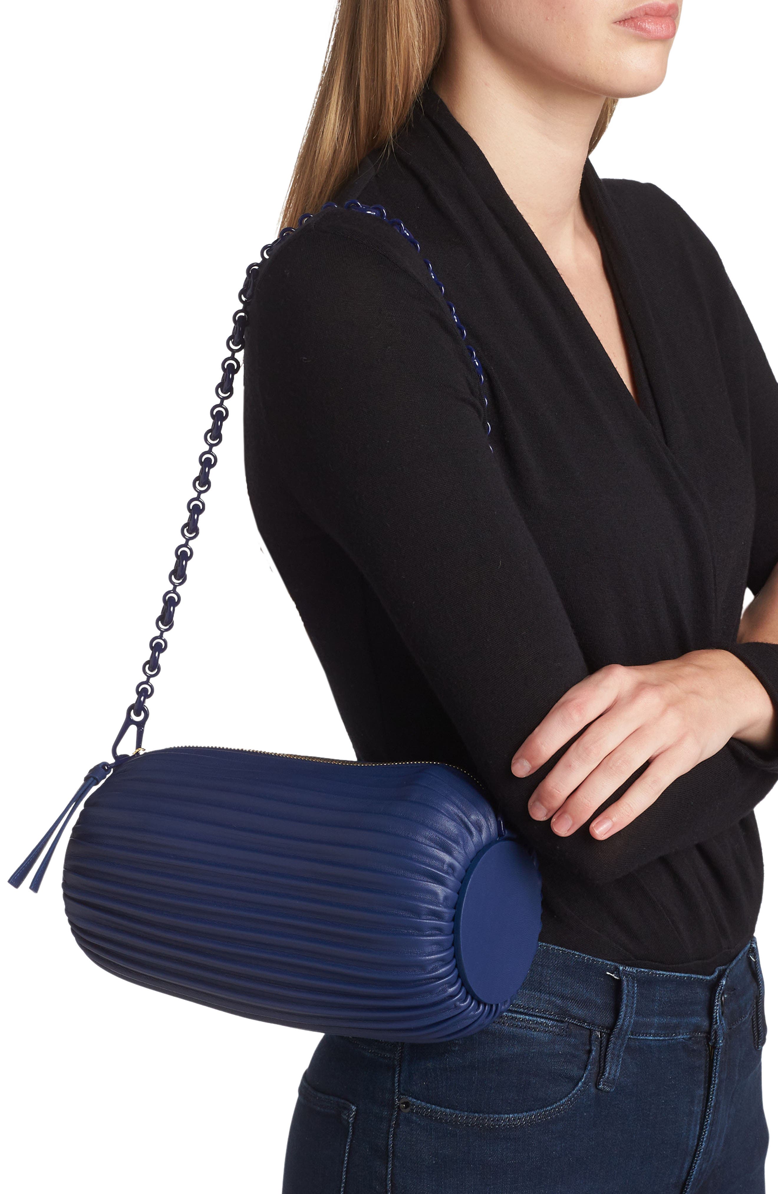 Loewe Pleated Leather Bracelet Pouch, Alternate, color, 