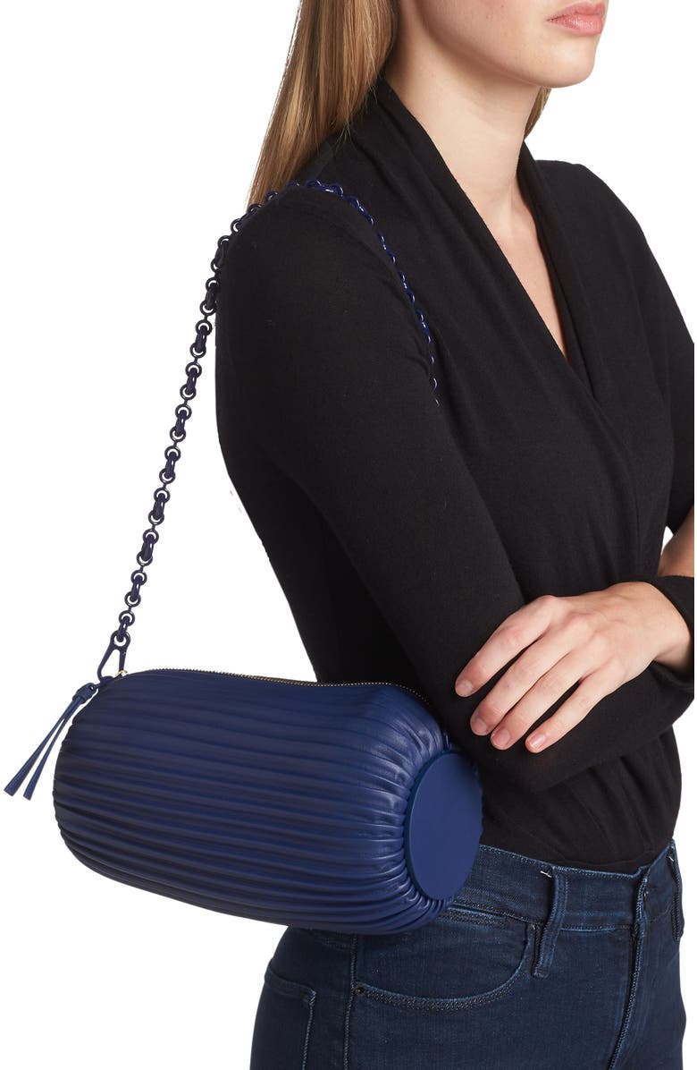 Loewe Pleated Leather Bracelet Pouch, Alternate, color,