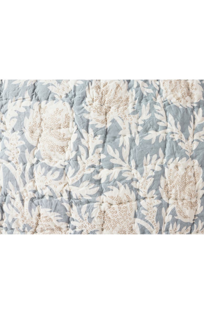 Coyuchi Robles Hand-Stitched Organic Cotton Quilt, Alternate, color, Tidal/ Khaki