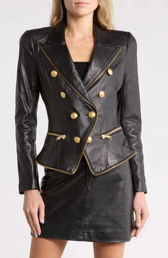 Ottilie Zip Leather Blazer