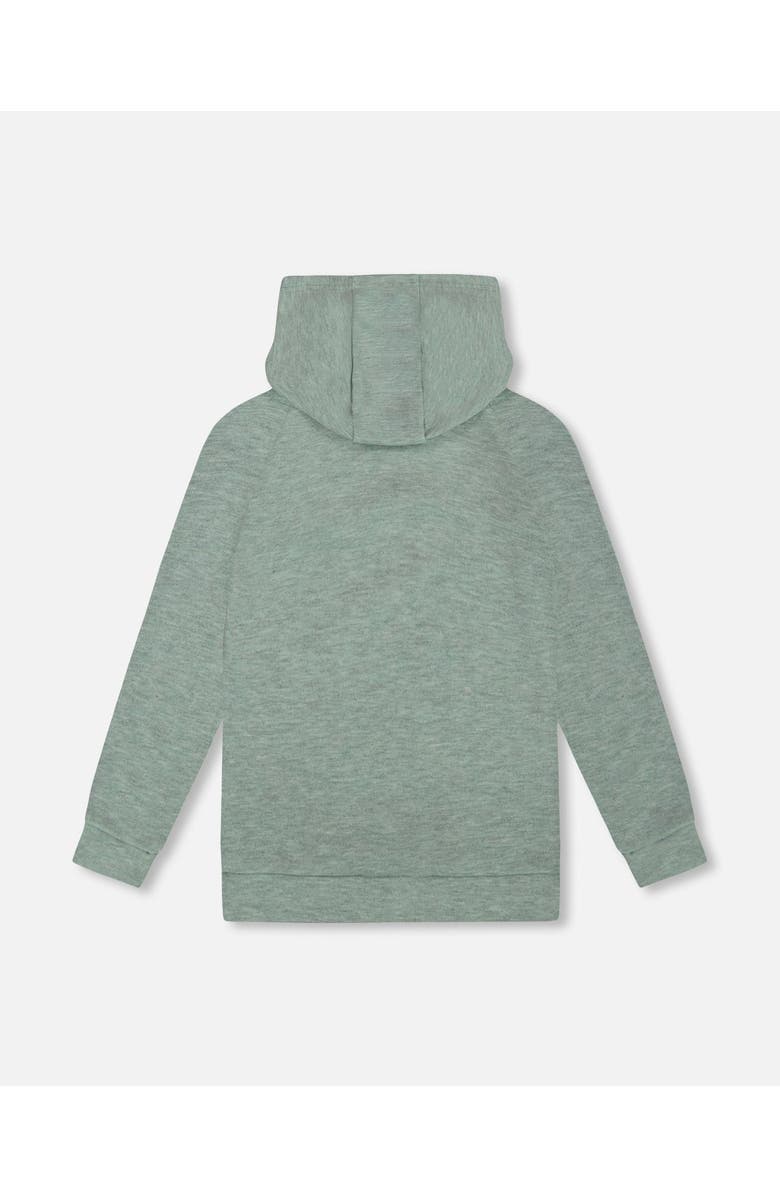 Deux par Deux Hooded Tunic with Owl, Alternate, color, Sage Green