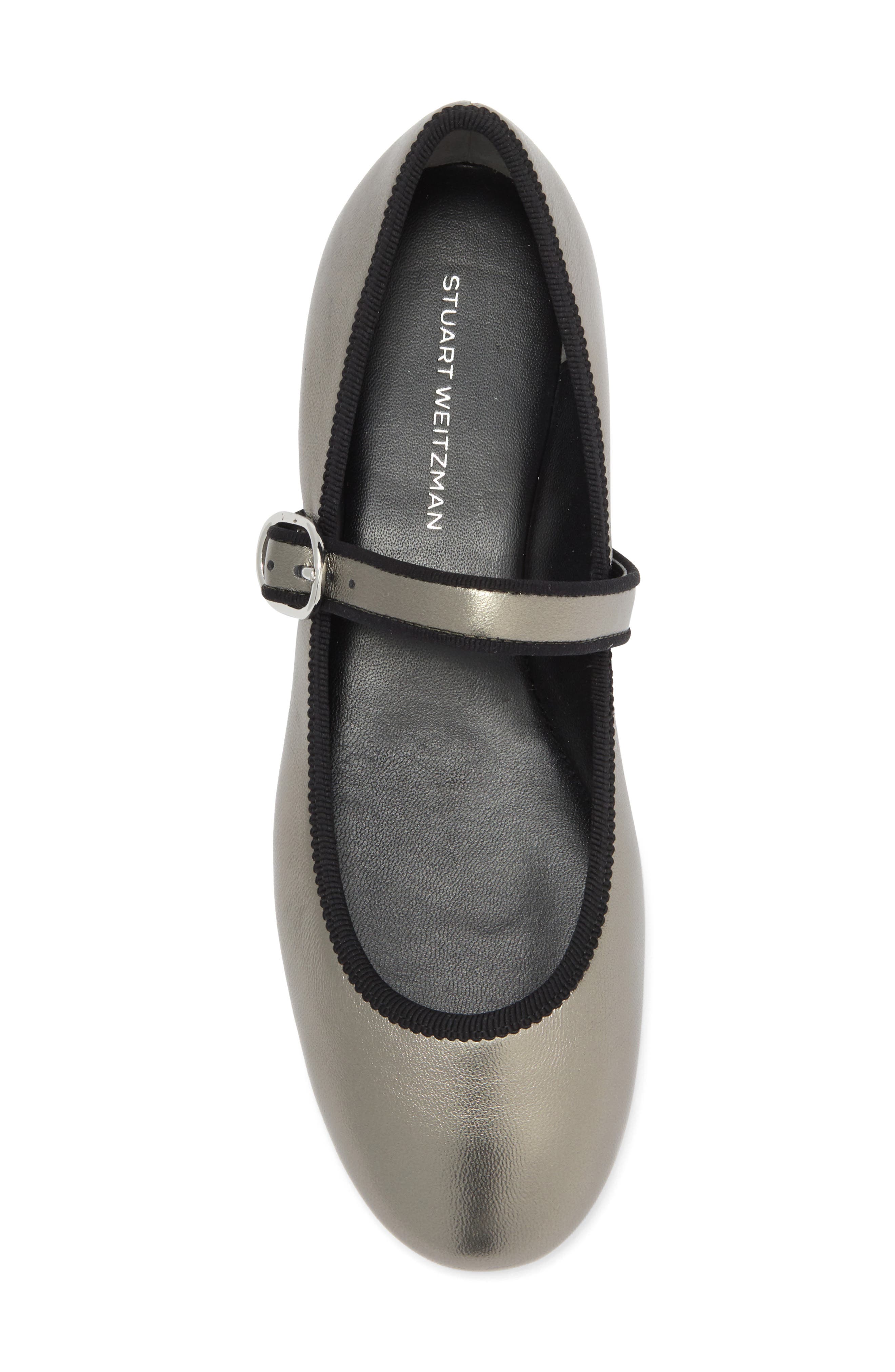Stuart Weitzman Alice Mary Jane Flat, Alternate, color, Gunmetal