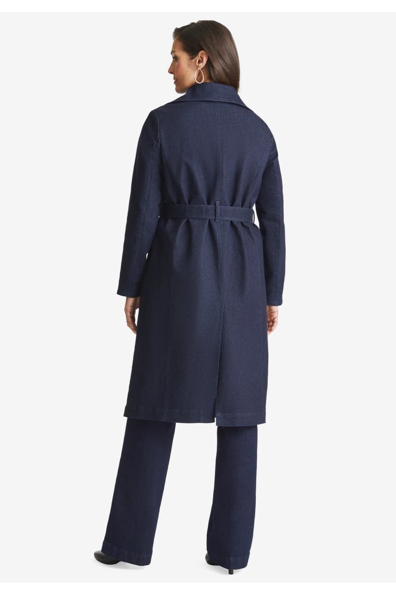 Refined Denim Trench Coat, Alternate, color, INDIGO