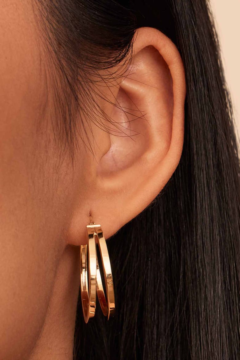 14K Yellow Gold Hudson Hoops, Alternate, color, Yellow Gold