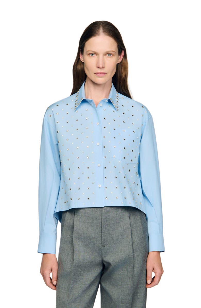 SANDRO Rhinestone shirt, Main, color,