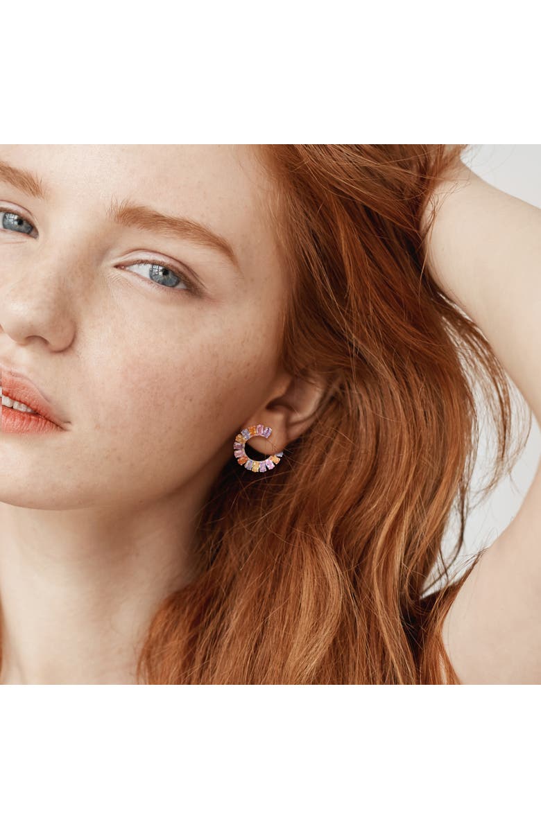 Julianna B. Multi-Sapphire Open Hoop Earrings 14k, Alternate, color, 