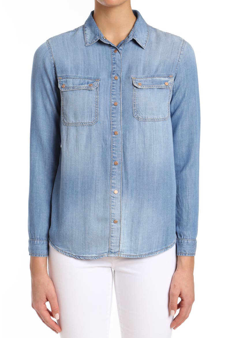 Sammy Indigo Gold Denim Shirt, Main, color, INDIGO GOLD SHIRTING