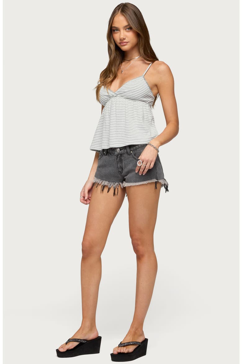 Orietta Stripe Babydoll Camisole, Alternate, color, GRAY-MELANGE