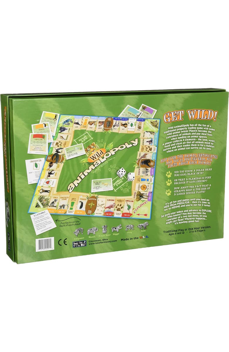 Late for the Sky Wild Animalopoly Monopoly Board Game, Alternate, color, Multicolored