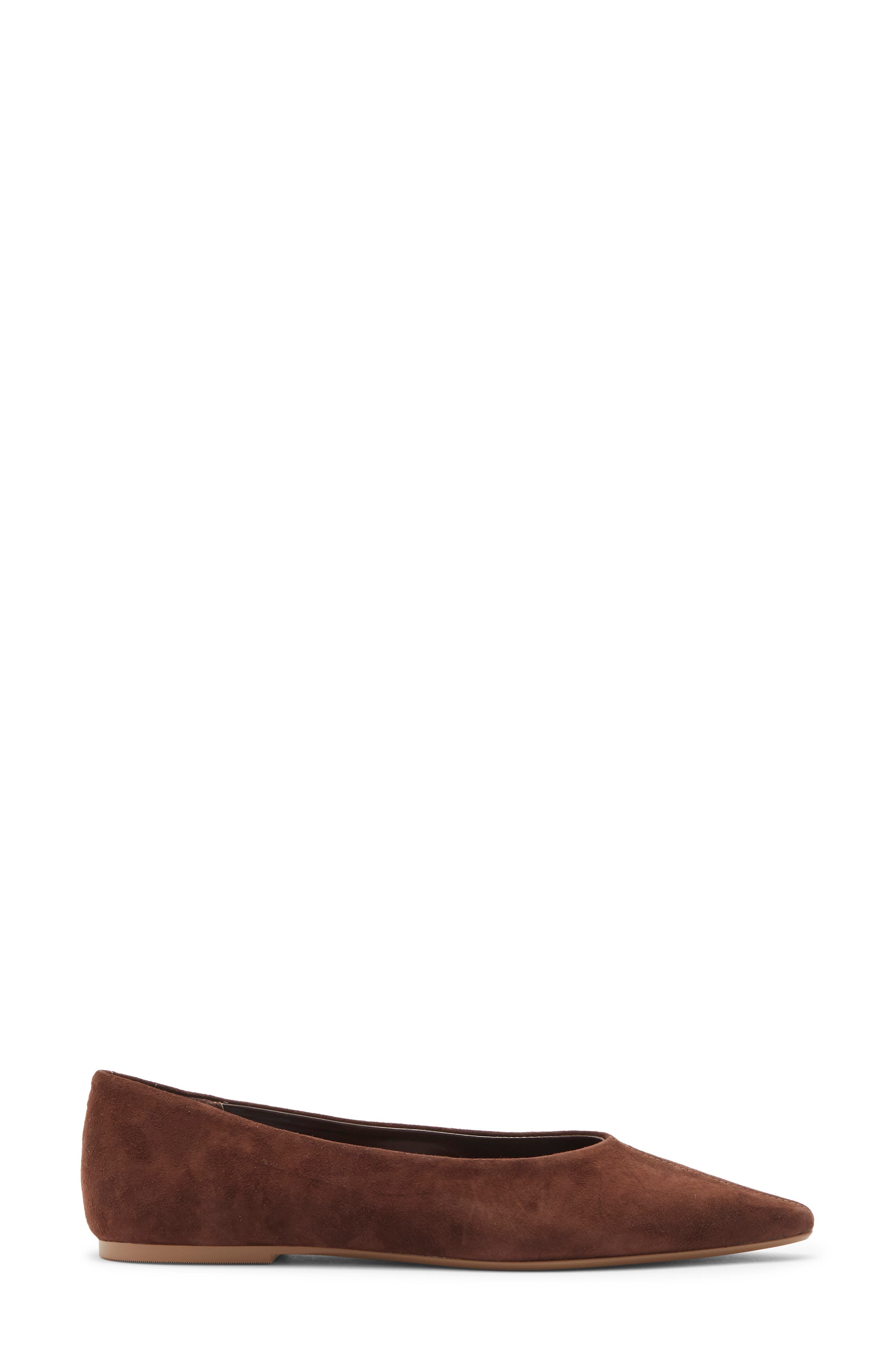 Bekah Pointed Toe Flat, Alternate, color, BROWN SUEDE