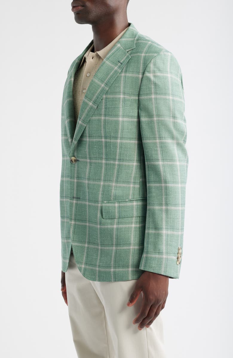Peter Millar Hyperlight Soft Plaid Wool & Silk Blend Sport Coat, Alternate, color, Light Green