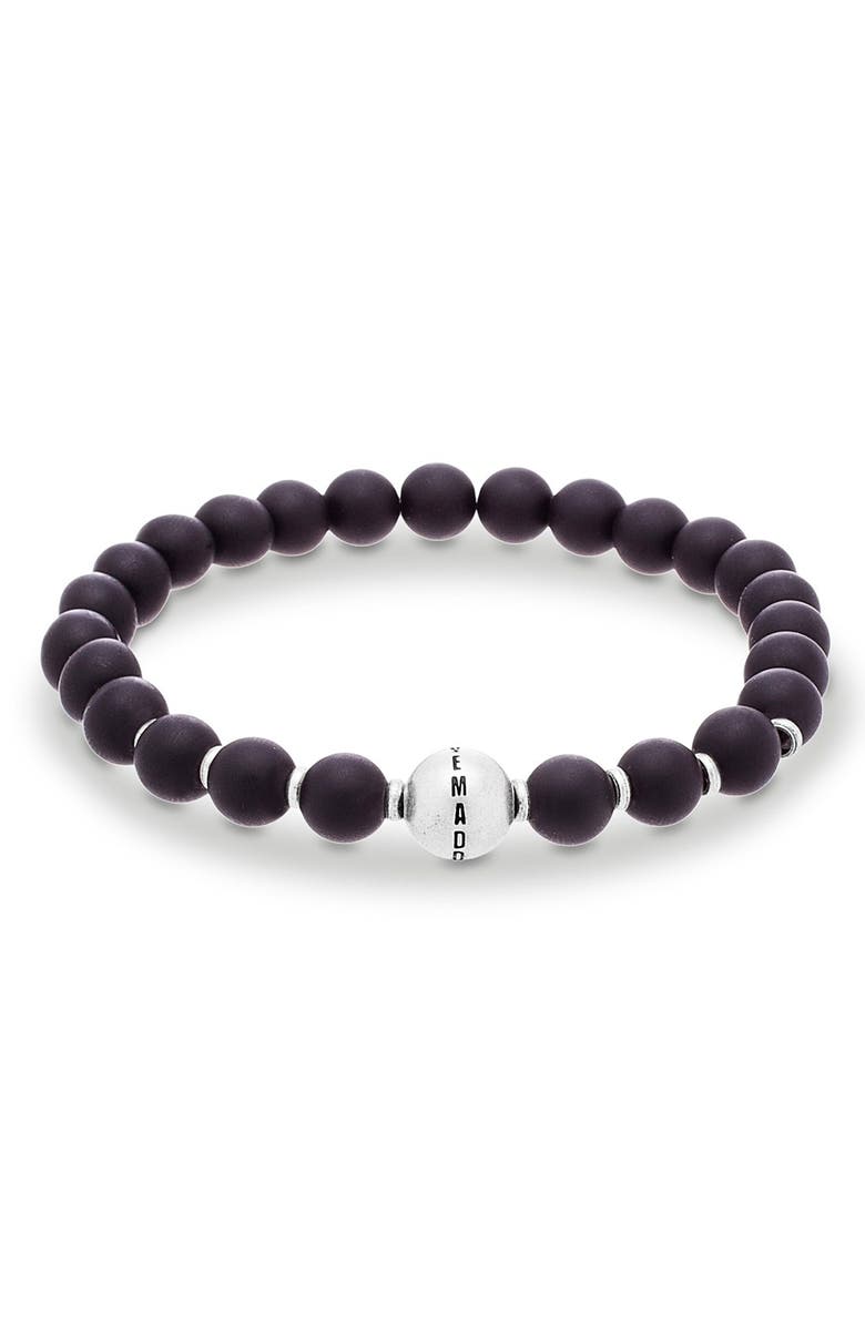 Steve Madden Onyx Bead Bracelet, Main, color, 