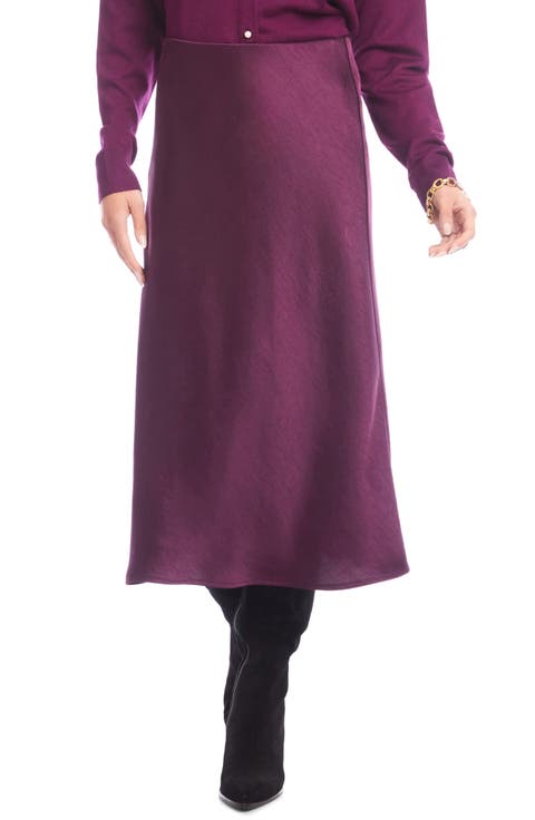 Bias Cut Satin Midi Skirt