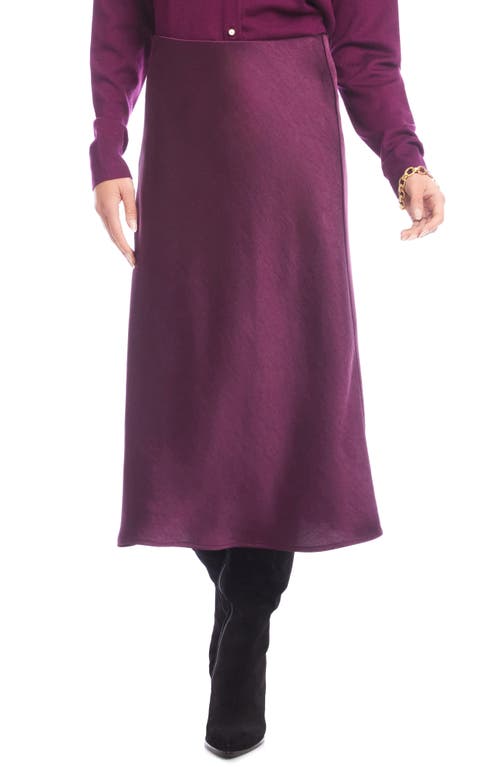Karen Kane Bias Cut Satin Midi Skirt In Purple