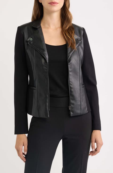 Faux Leather Moto Jacket