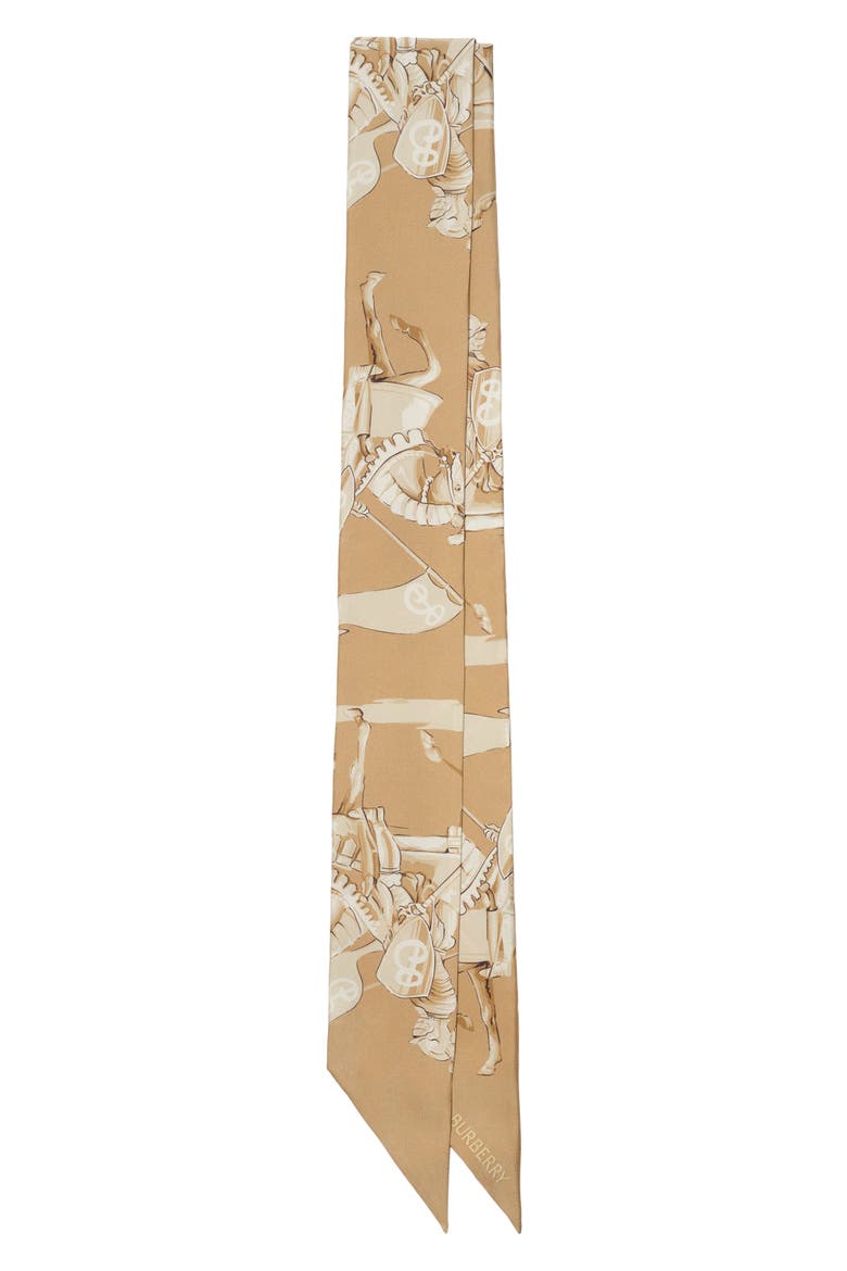 Archive Knight Skinny Silk Scarf, Alternate, color, FINCH BEIGE