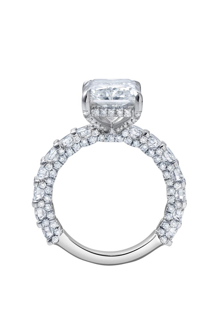 Maelis 14K Gold Radiant Lab Grown Diamond Hidden Halo Engagement Ring - 7.45 Cts, Alternate, color, 14K White Gold