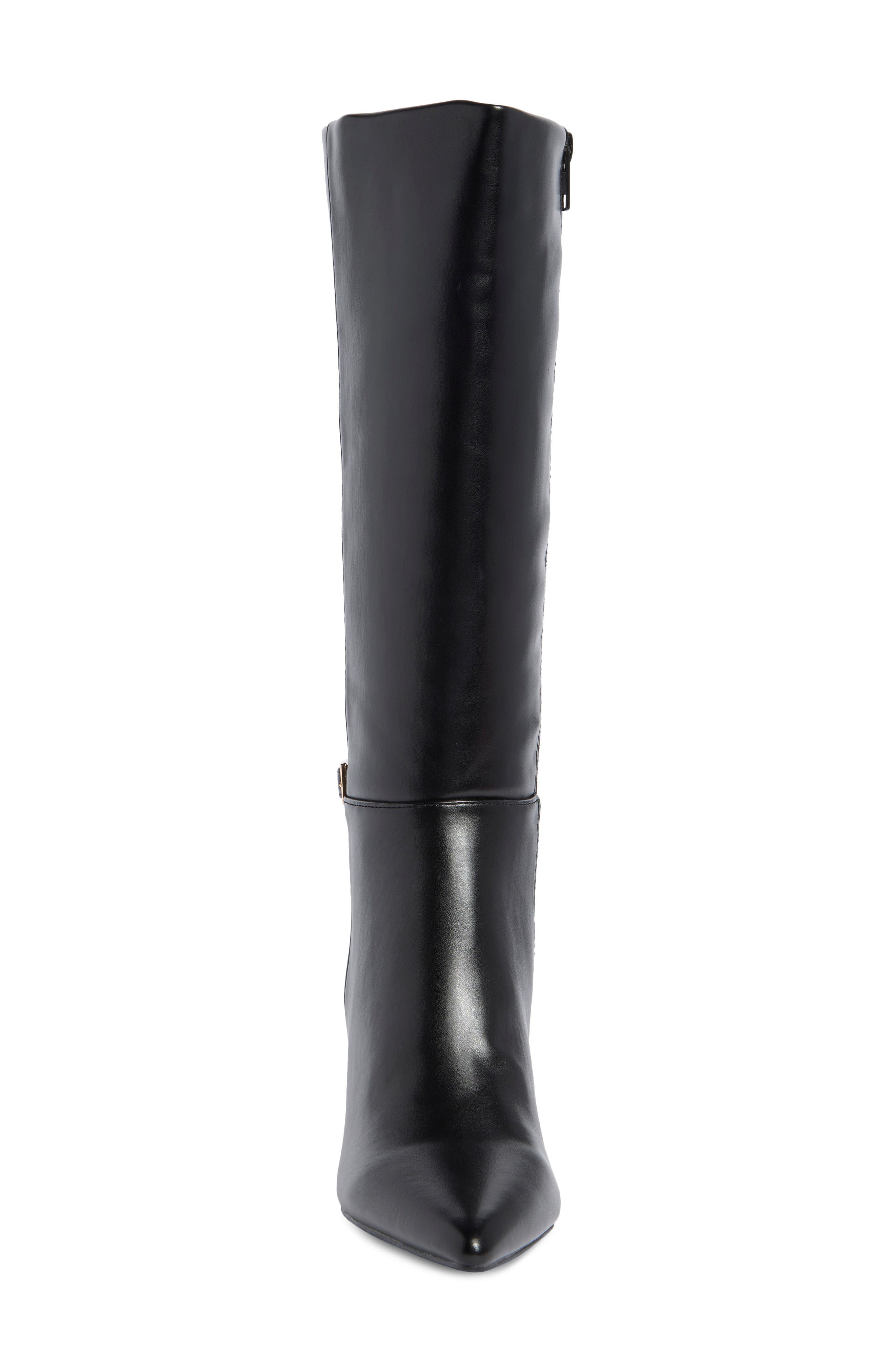 Jeanette Faux Leather Knee High Boot, Alternate, color, BLACK
