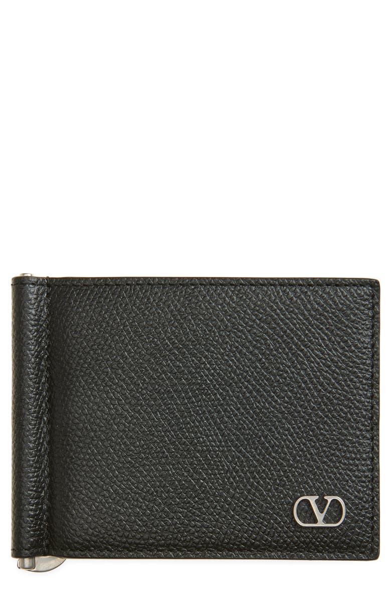 Valentino VLOGO Signature Leather Bifold Wallet, Main, color, Black