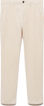 MANGO Slim Fit Straight Leg Corduroy Pants