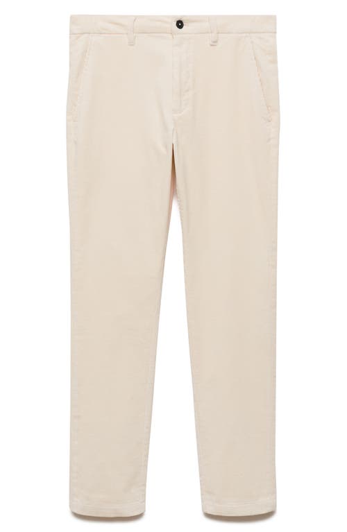 Mango Slim Fit Straight Leg Corduroy Pants In Ecru