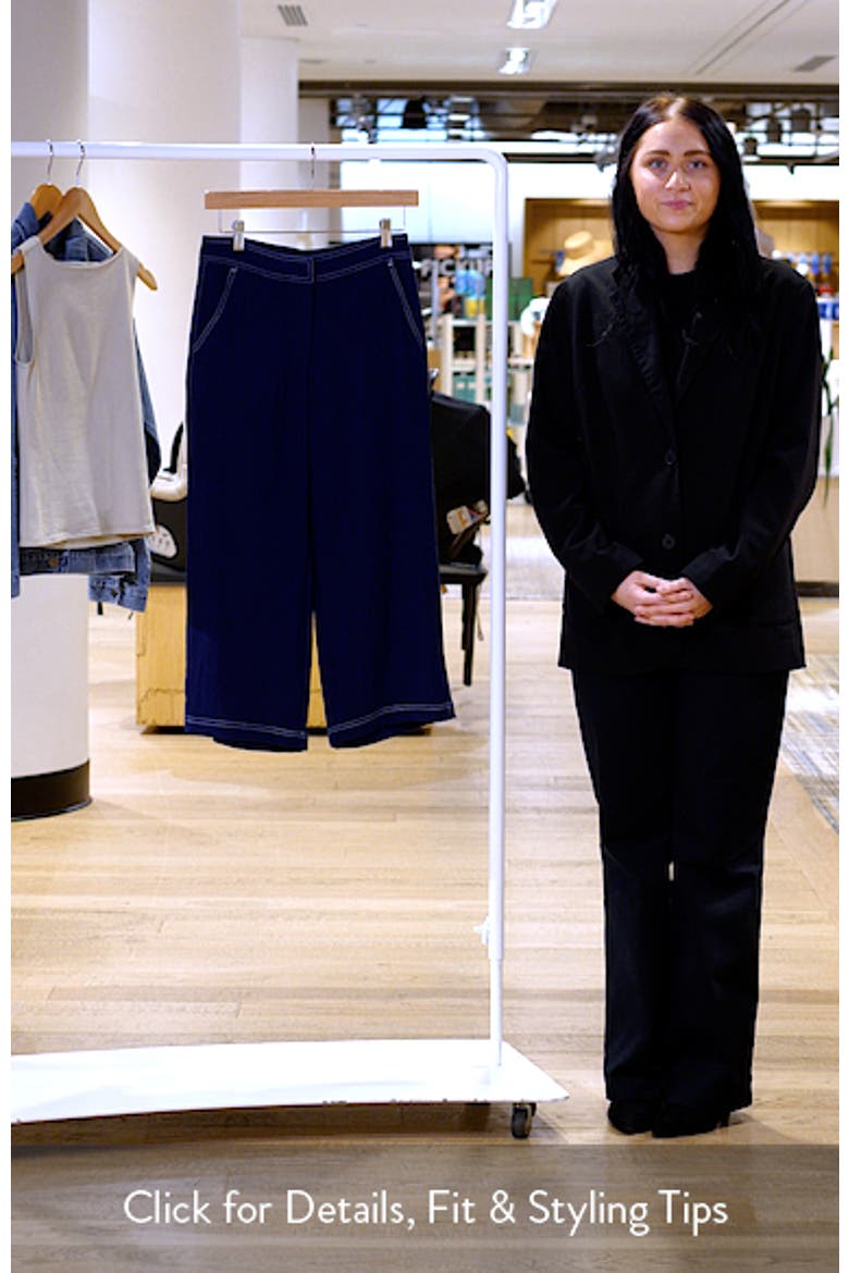 Contrast Stitch Crop Straight Leg Pants video