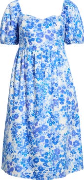SUGARLIPS Carli Floral Print Midi Dress