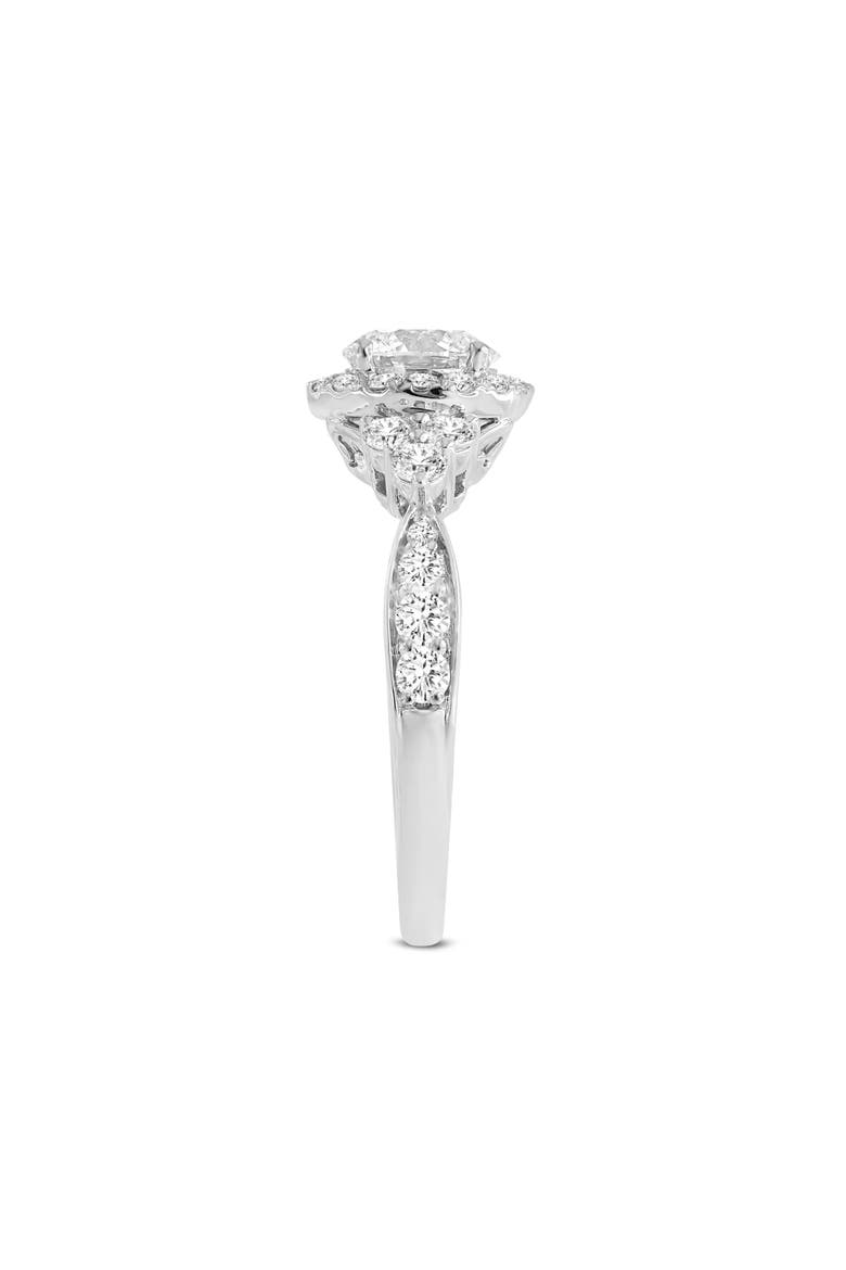 Mirabelle 14K White Gold Round Cut Lab Grown Diamond Halo Engagement Ring - 1.65 Ct, Alternate, color, 14K White Gold