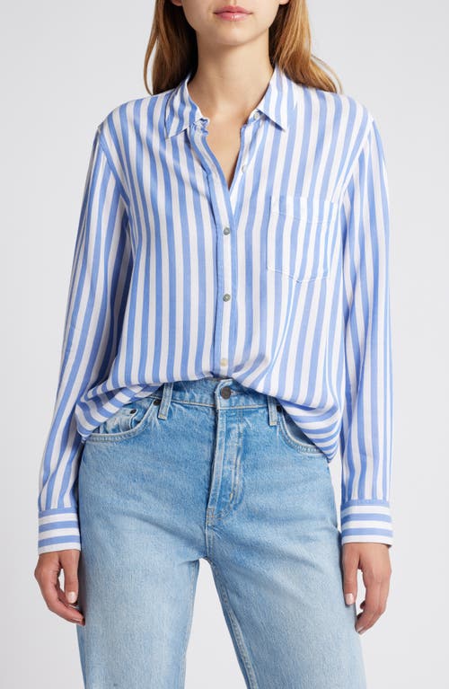 Rails Button Front Shirt In Blue White