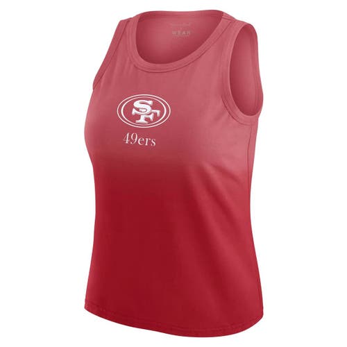 Wear By Erin Andrews X Gracie Hunt Scarlet San Francisco 49ers Ombre Tank Top In Red