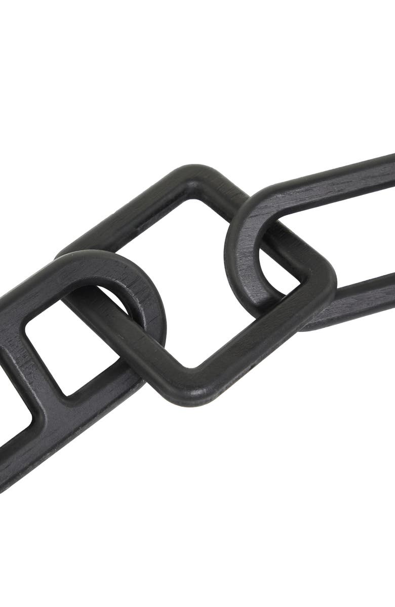 UMA Set of 2 Wooden Chain Link Sculptures, Alternate, color, Black