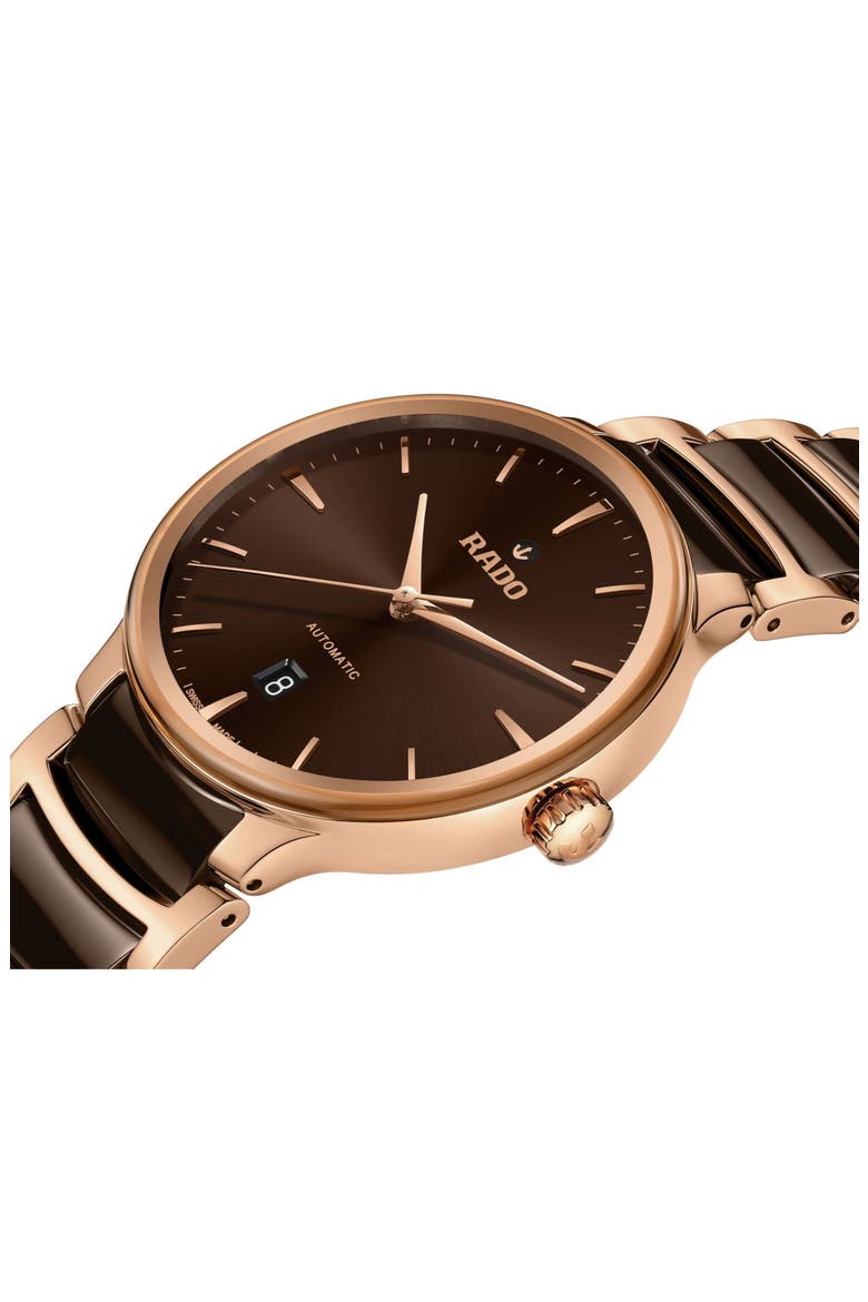 Centrix Automatic Bracelet Watch, 39.5mm, Alternate, color, BROWN