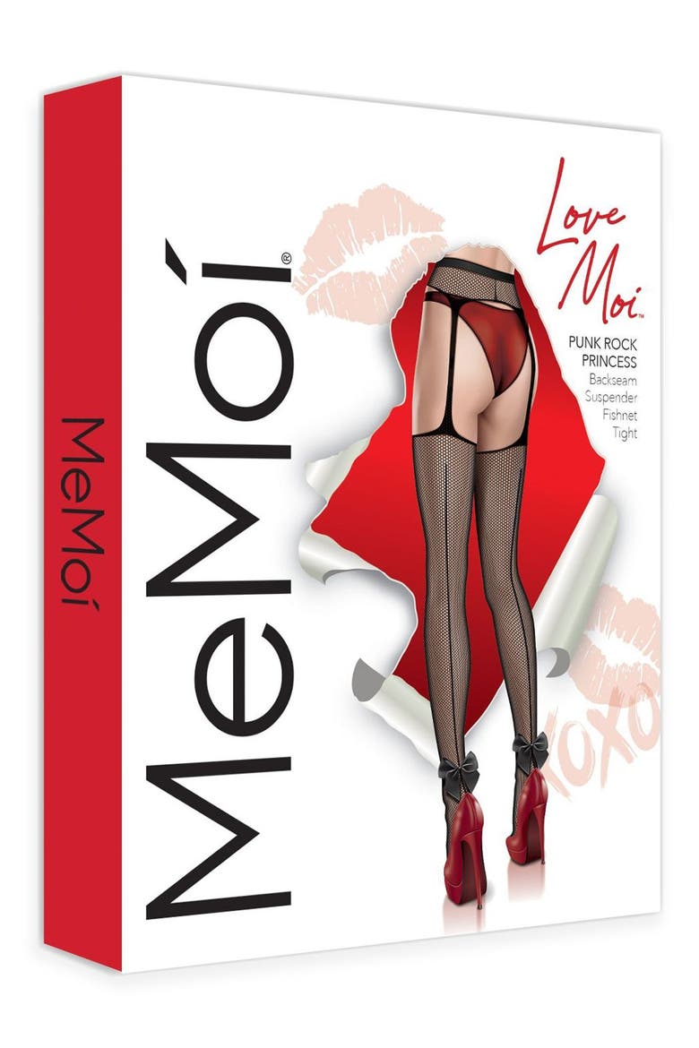 Punk Rock Princess Back Seam Suspender Tights, Alternate, color, BLACK