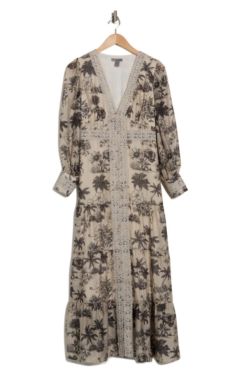 Love By Design Brynn Maxi Dress, Main, color, Tapioca/ Black