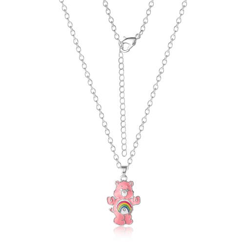 Care Bears Silver Flash-plated 3d Pendant Necklace With Crystal Accent, 16"+2" In Metallic