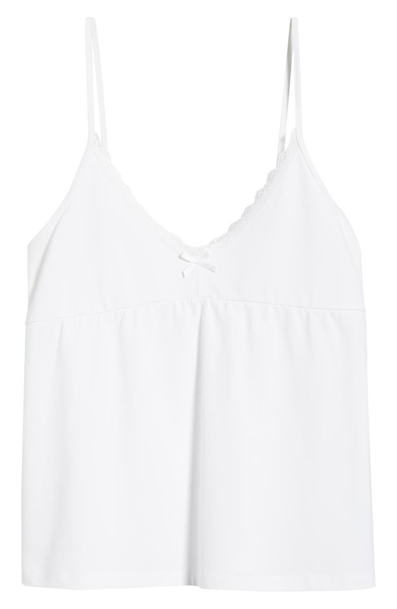 BP. Lace Trim Stretch Cotton Camisole, Main, color, 