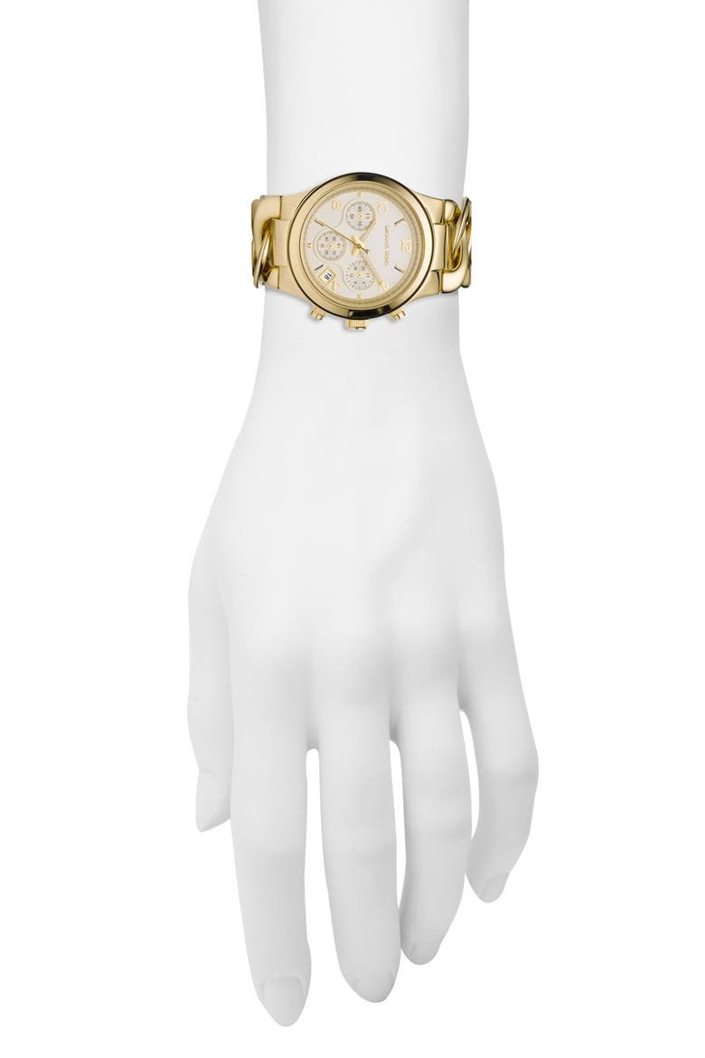 Michael Kors Chain Bracelet Chronograph Watch, 38mm, Alternate, color, GOLD
