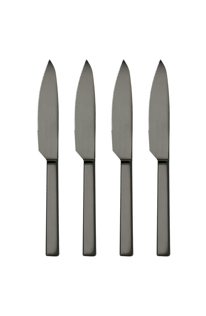 Mepra Stile Steak Knives Set - 4 Pieces, Main, color, Ice Black Gold