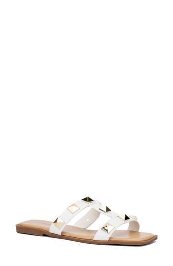 OLIVIA MILLER OLIVIA MILLER ZOEY PYRAMID STUD SLIDE SANDAL 