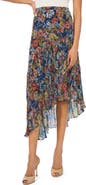 Vince Camuto Floral Asymmetric Ruffle Skirt